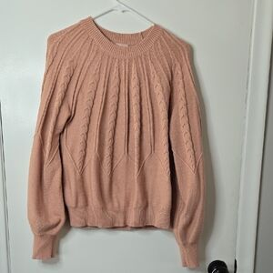 Philosophy Cable Knit Sweater in Blush Pink